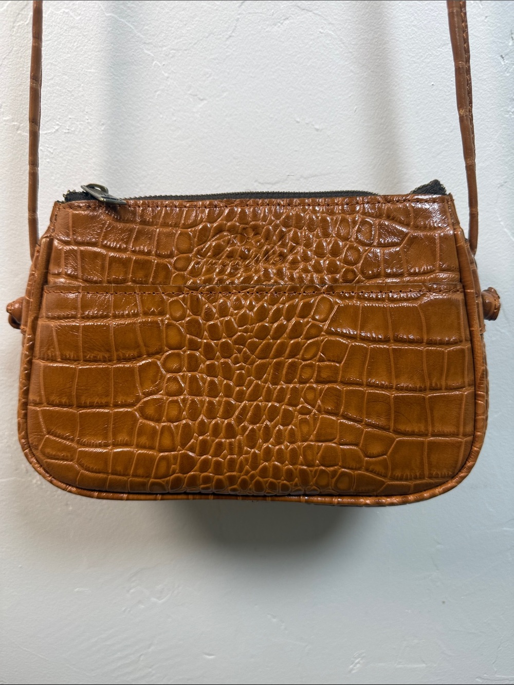 Patricia Nash Croc-Embossed Tan Crossbody Bag - Picture 1 of 5